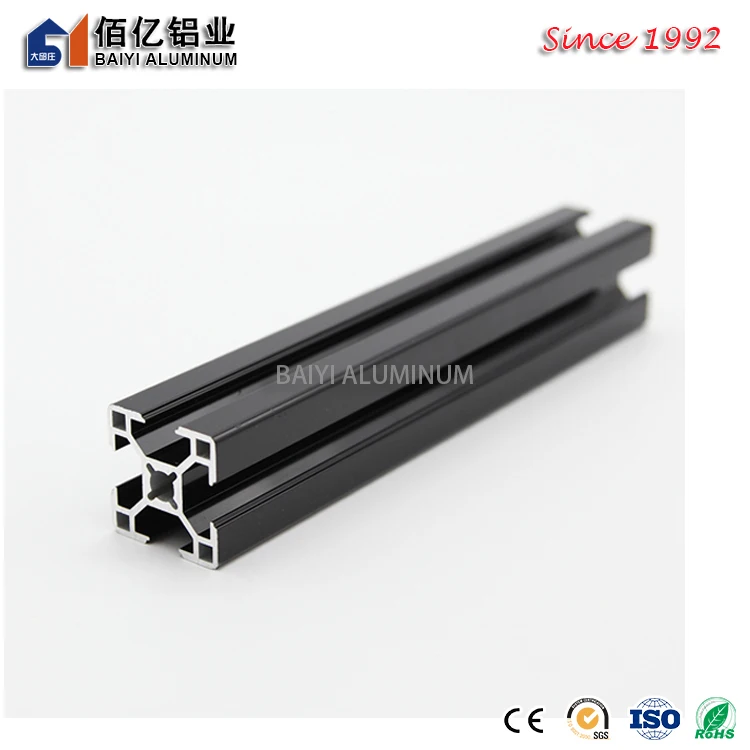 Черный анодированный алюминиевый профиль для экструзии 80 мм x 20 мм
