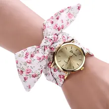 New design senhoras flor Fbric relógio de pulso moda mulheres vestido relógio de alta qualidade doce relógio feminino meninas relógio