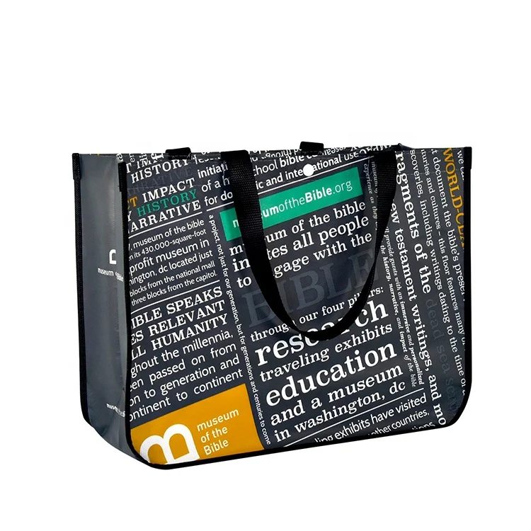 Large Inspirational Tote Laminated Lulu lemon Bag Round Corner Promotional Tote Lululemon Shopping Bag