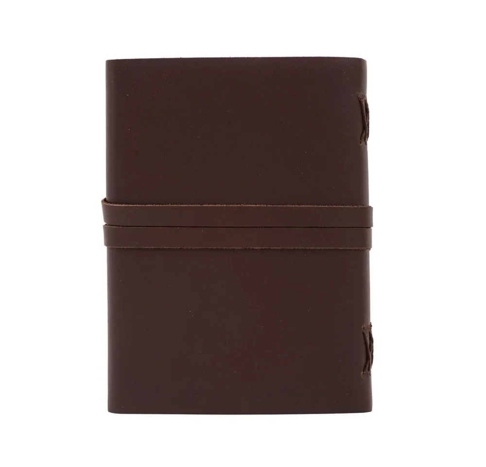 Fashionable vegetable tan handmade leather journal string sketchbook, high quality clear cover notebook for travel