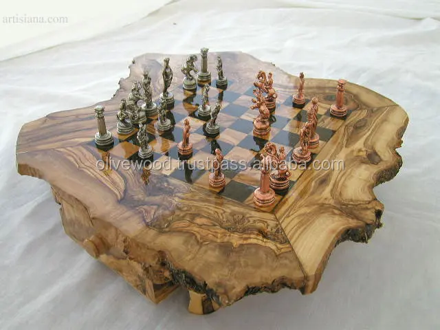 Olive wood chess board, Wooden Chess Board
