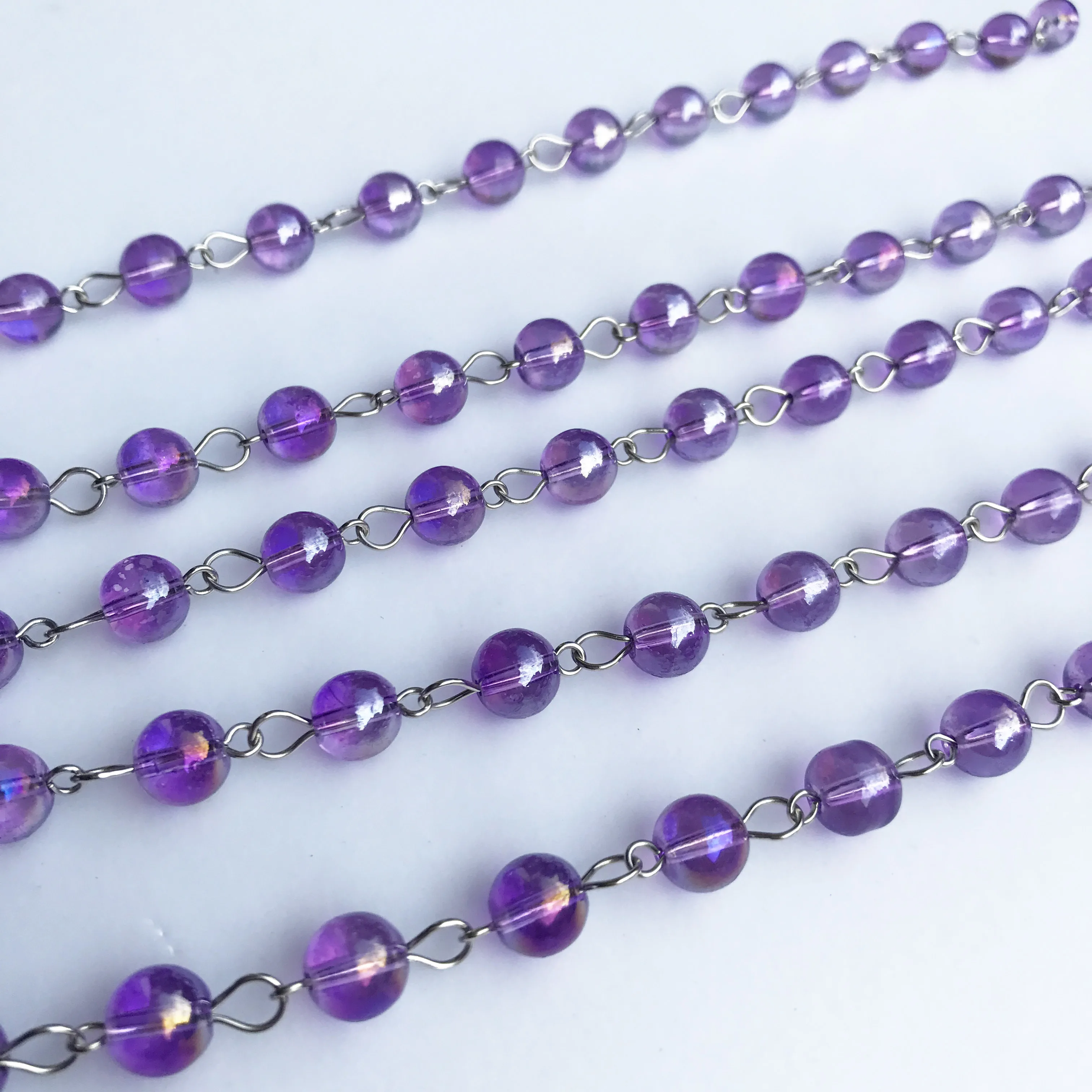 Цепочка с хрустальными бусинами 8 мм, свадебная гирлянда, занавеска на окна