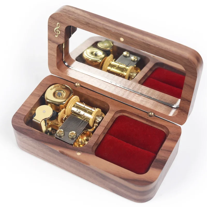Romantic And Beautiful Wooden Ring Box Music Box
