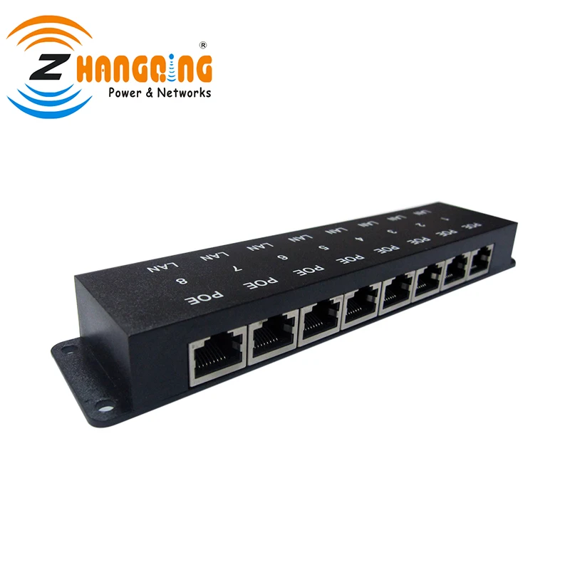 8Port Passive PoE Injector 100Mbps 24V 48V Panel For IP Camera Phone