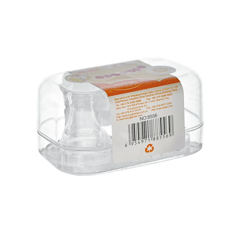 2pcs transparent bpa free food grade silicone baby nipple
