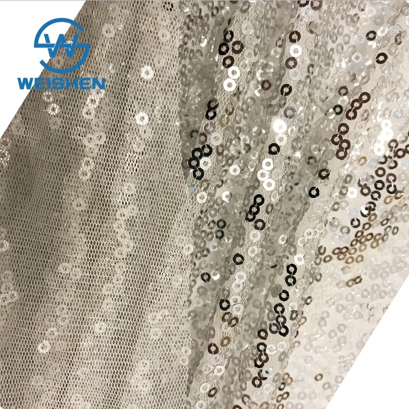 Sublimation Wholesale Custom-made Mermaid Embroidery 3mm Gold Sequin Fabric
