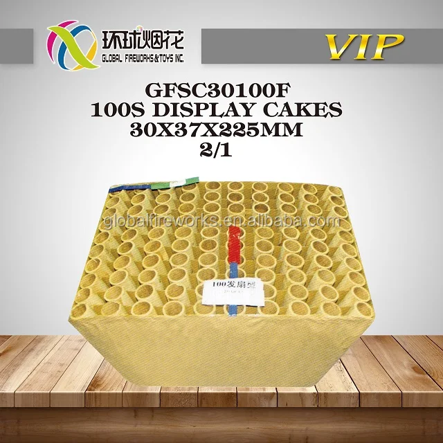 GFDC30100F 100S Display 12inch 30mm Cakes Square 1.3g Un0335 Wholesale High Quality Liuyang Global Fireworks Fuegos Artificiales