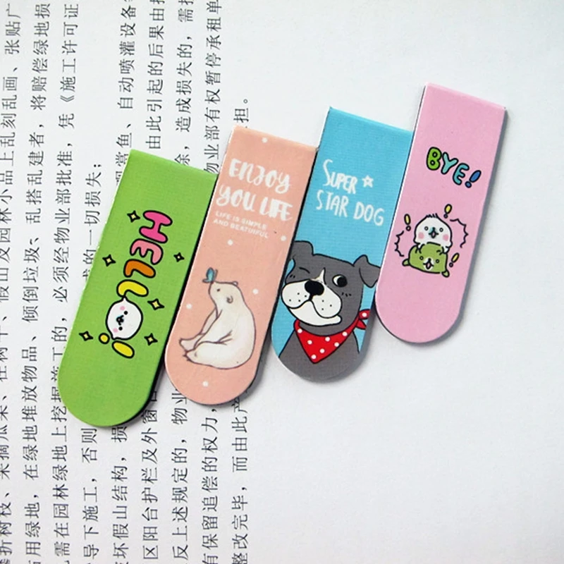 Custom folding standard size cartoon characters paper magnetic bookmark