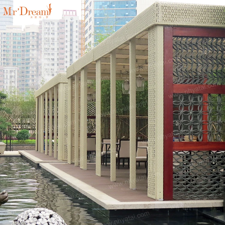 Italian wicker rattan garden pavilion design pavilion customized pavilion for villa and courtyard