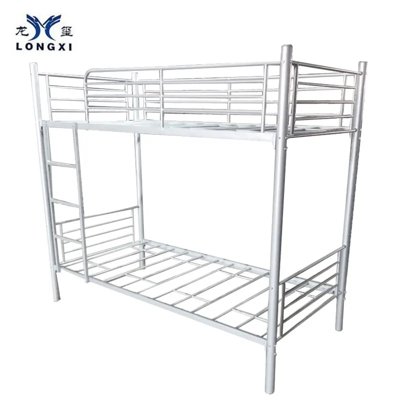 
China home furniture / school dormitory power coated double decker metal bunk bed ,kids steel bunk bed 