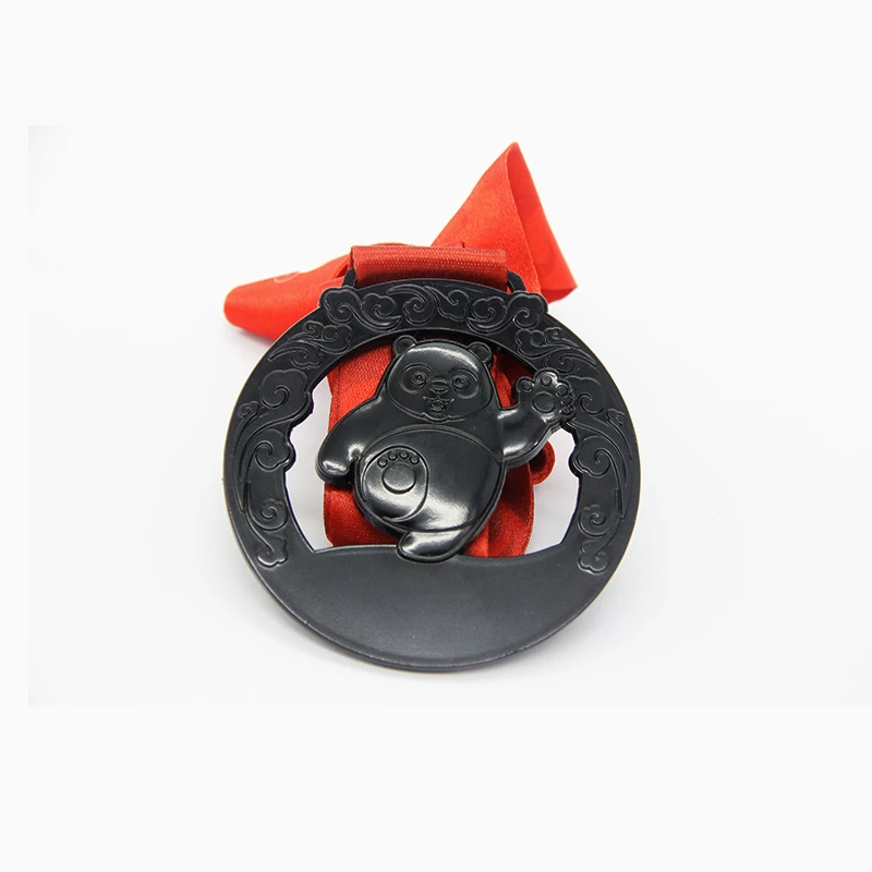 Xieyuan Wholesale Customized Logo With Ribbon Blank Gold Silver Medals Custom Metal Sport Cute panda Medal