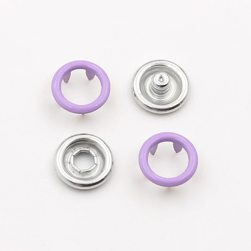 
garments accessories colored brass ring Prong Snap Fastener Button 
