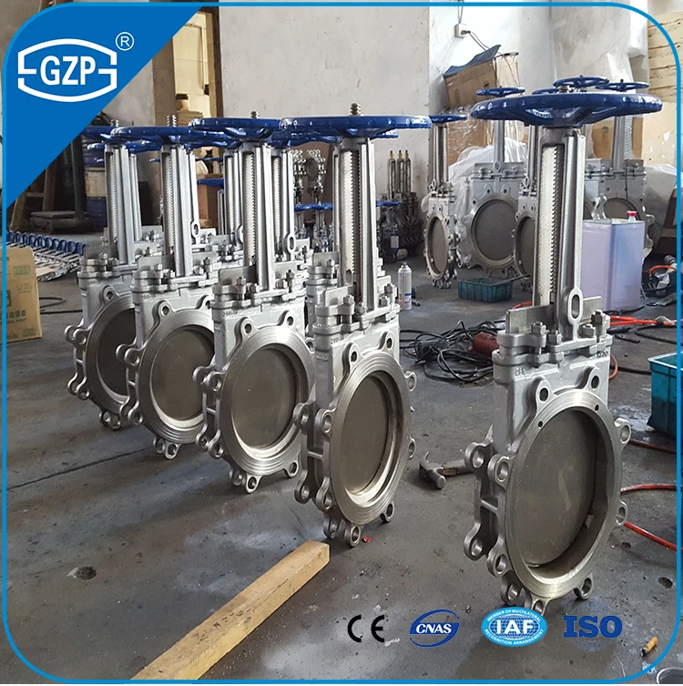 Chinese supplier wholesale price SS304 valve body SS304 knife PN10 PN16 DN100 DN125 DN150 DN200 Manual knife gate valve