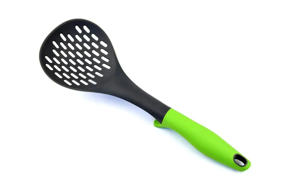 New heat resistant food safe nylon kitchen cooking utensils set 6 pieces with plastic holder