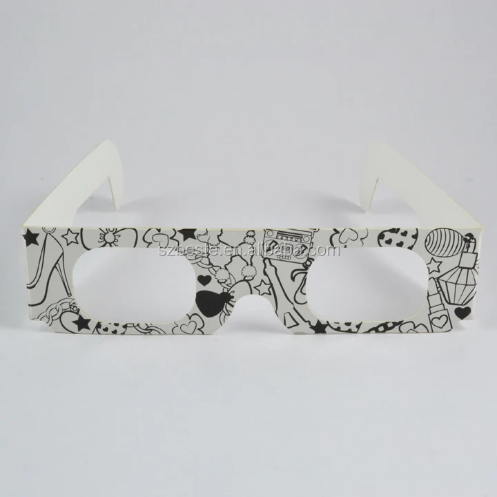 disposable 3d cardboard paper firework glasses in 3d