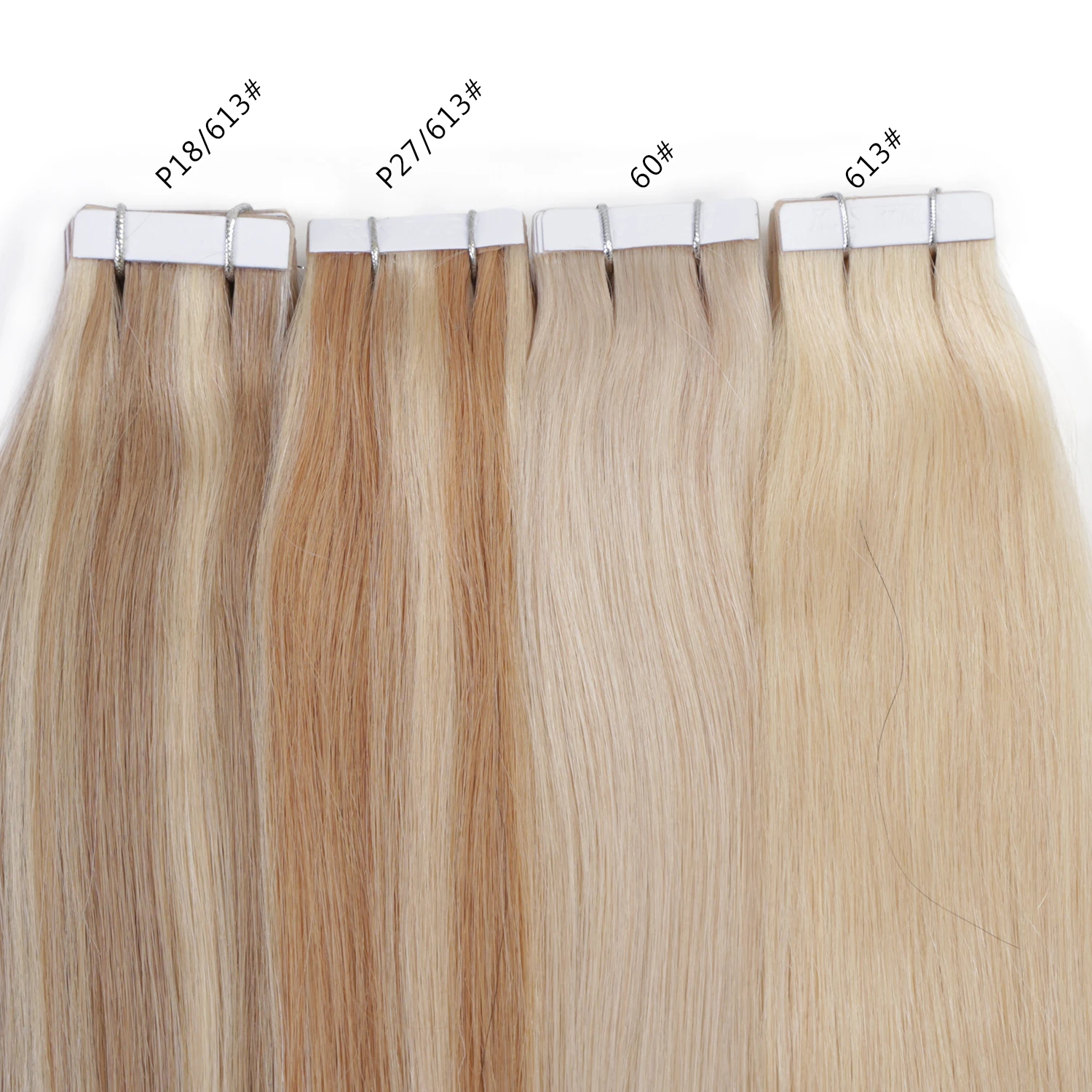 
K.SWIGS 100% Tape In Human Hair Extensions Straight Seamless Tape On Human Hair Extension 16Inch 