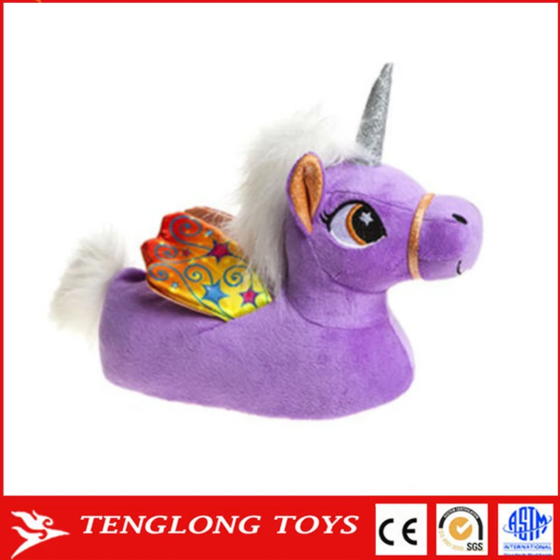 Горячая распродажа oem зимние теплые детские домашние плюшевые тапочки с единорогом