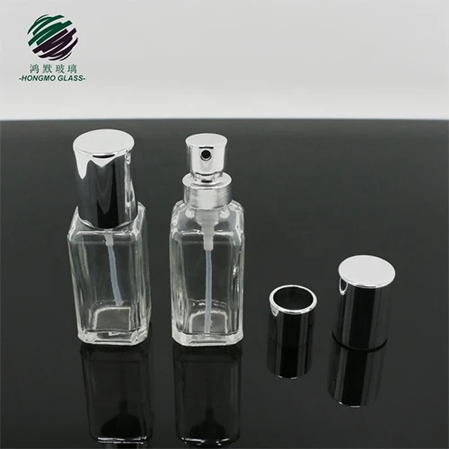 Miniature and portable OEM fine mist sprayer 9ml clear mini square shape crimp neck perfume spray glass perfume bottle