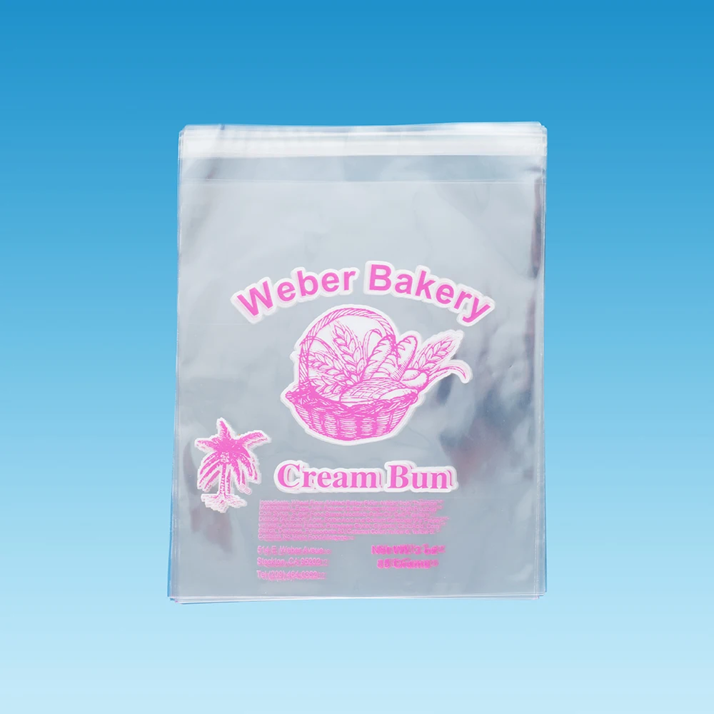
recycle 100% biodegradable custom size clear OPP plastic self adhesive poly bag 