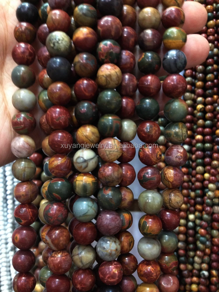 4mm 6mm 8mm 10mm 12mm High Quality Natural Colorful Picasso Jasper Round Gemstone Loose Beads  (AB1556)