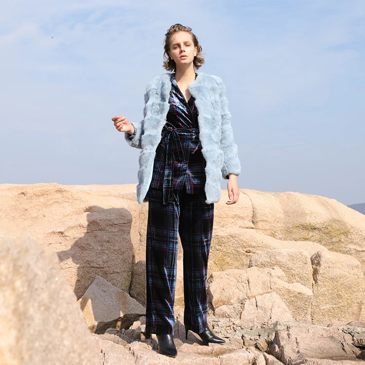 High Quality 100% Real Rex Fur Coats Luxury Oem Service Newly Fur Inner Lining Coat Oem Odm Fur Coats