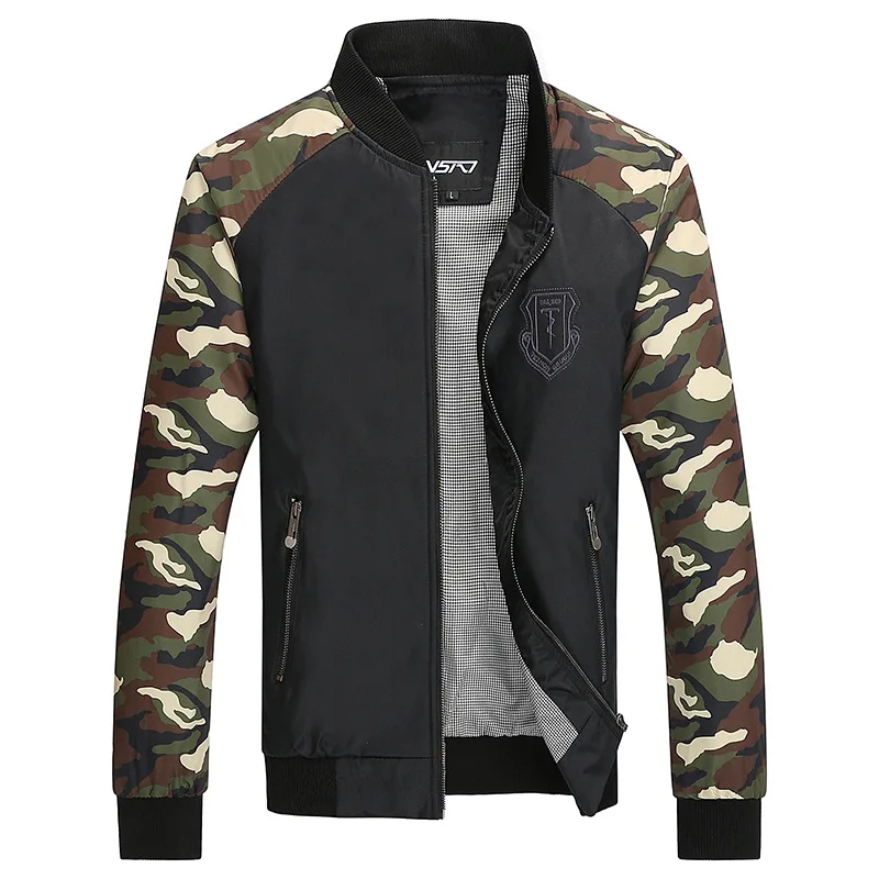 Latest Design American Baseball Jacket Mens Collar Camouflage Jacket