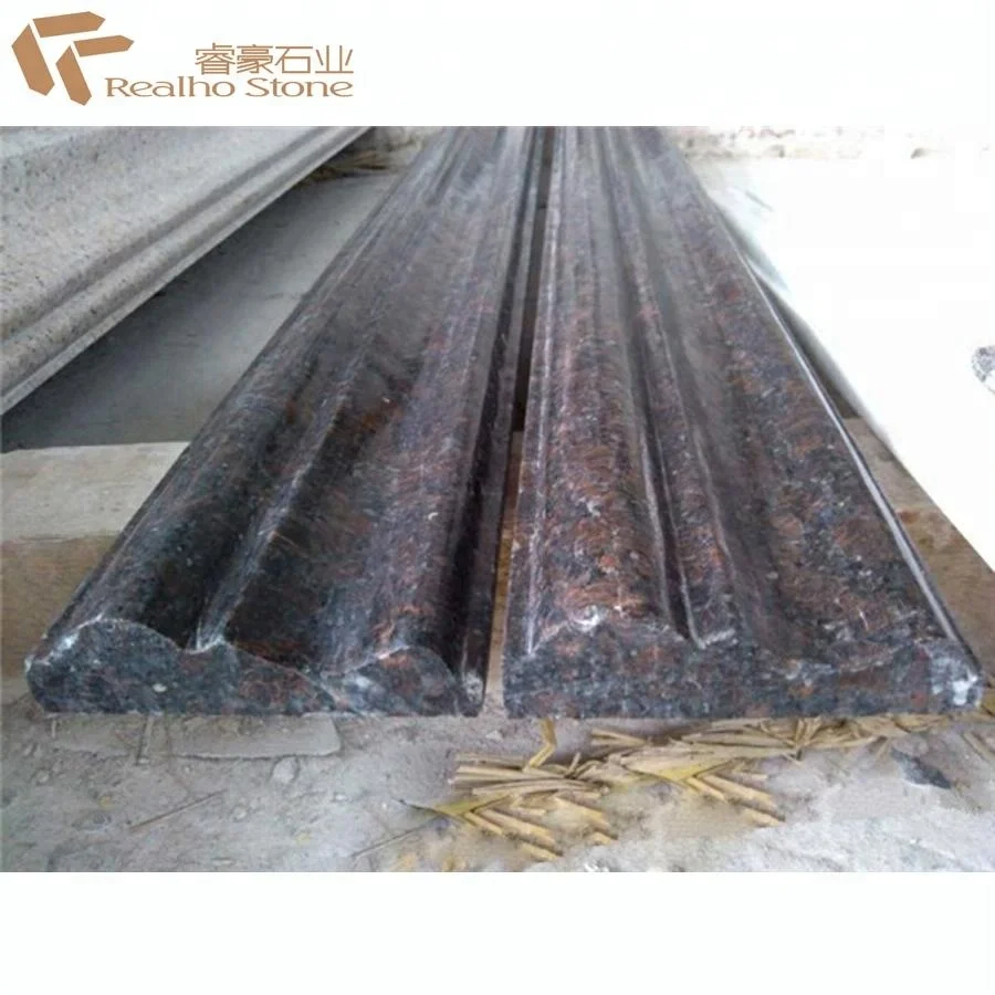 Cheap price polished India tan brown stairs brown granite border and line