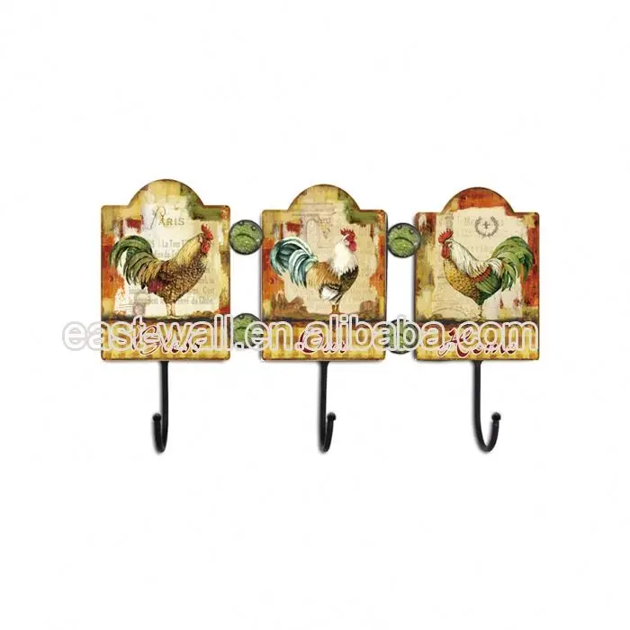 Hot-Stamping Fancy Iron Plaque Garden Wall Clothes Hanger Rack Hook