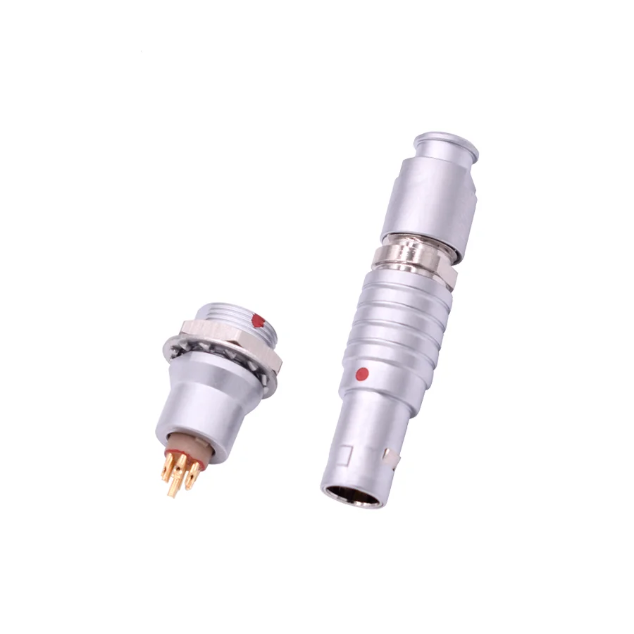 0B circular plug back panel mounting fixed receptacle 2 pole metal push pull circular medical connector female male connectors