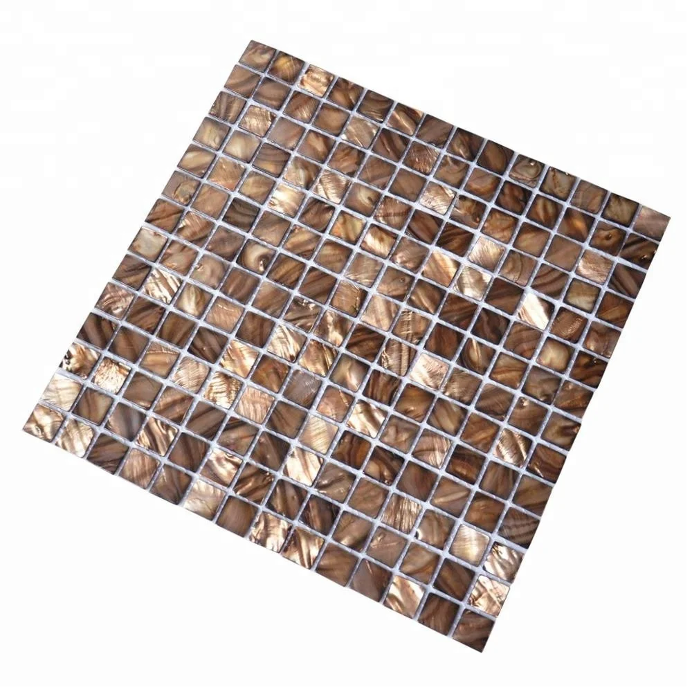 Decorstone24 натуральная коричневая Морская раковина, мозаичная настенная плитка, квадратная плитка 12x12 дюймов