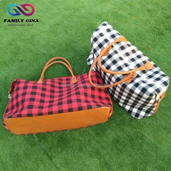 Buffalo Checks Duffle Bag Wholesale Canvas Monogram Buffalo Plaid Travel Weekend Bag