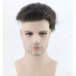Парик для мужчин 10 7 дюймов мужской парик из человеческих волос система замены волос из тонкой кожи монофиламентная сетчатая основа № 2 (#6)