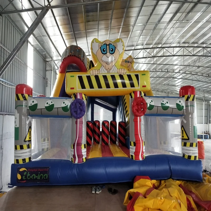 
 Лидер продаж, забавный красочный мультяшный надувной ученый доктор, надувной прыгающий замок, надувной дом-батут с горкой  