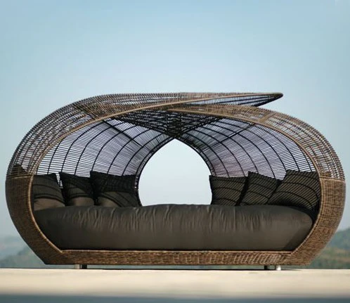 rattan daybed outdoor beach sun bed