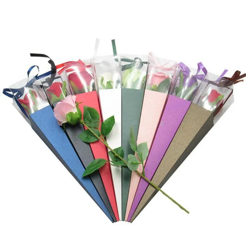 
2021 Hot Sales Luxury Fashion Paper Packaging Birthday Gift Flower Cone Boxes 