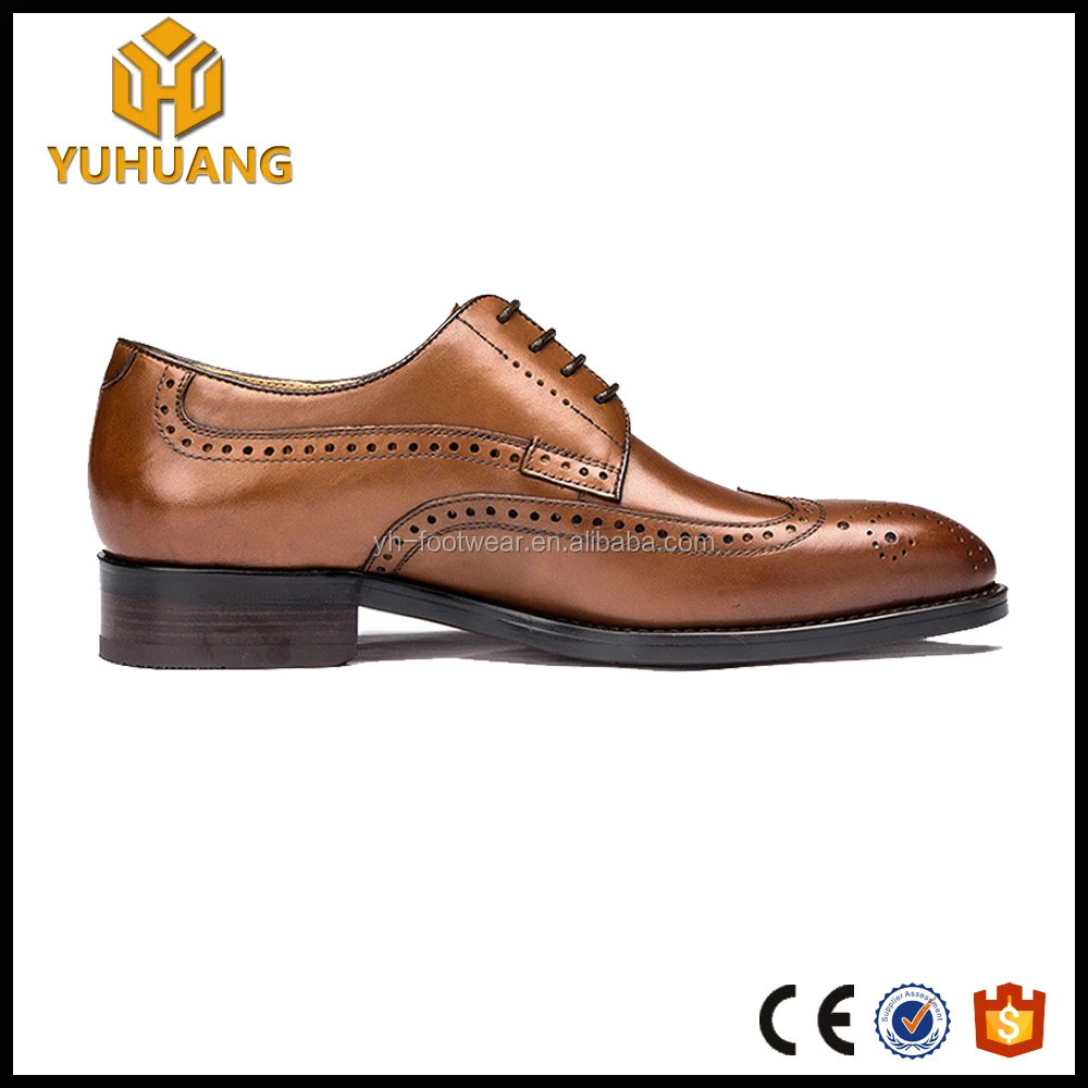 
Yuhuang round toe full brogues full grain calf leather bespoke mens handmade shoes 
