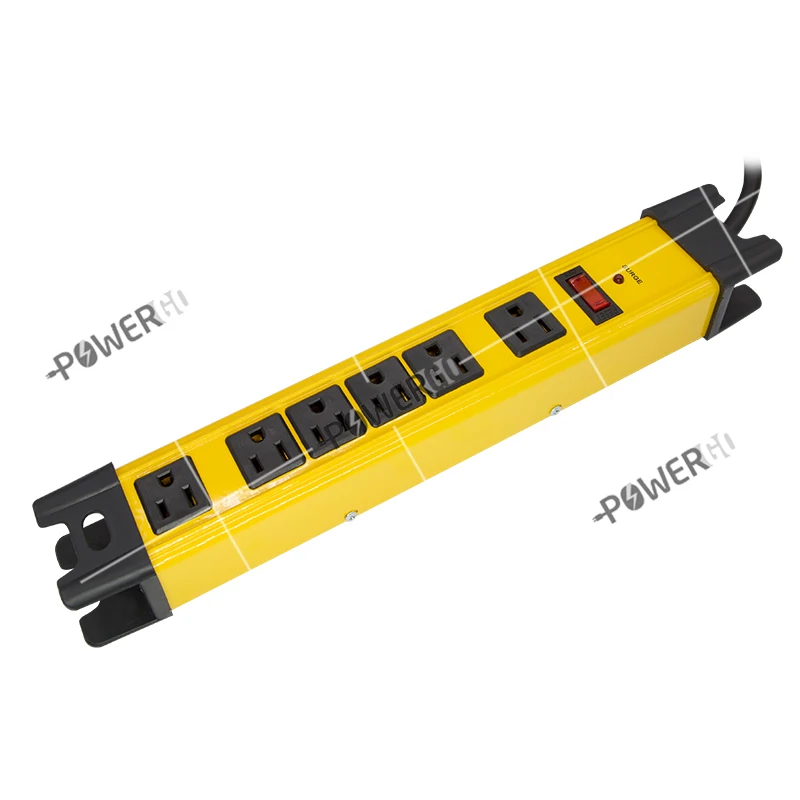 6 Outlet Metal Surge Protector, Heavy Duty Design, Power Strip With 90 Joules ETL Listed