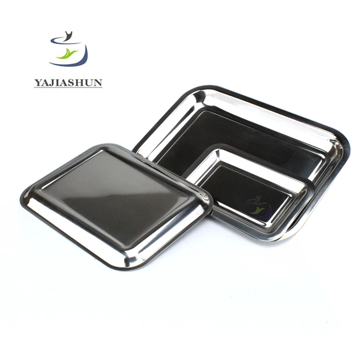 Cheaper Good Quality Stainless Steel Dessert Plate Food Container / Outdoor Picnic Tray Dish Plate