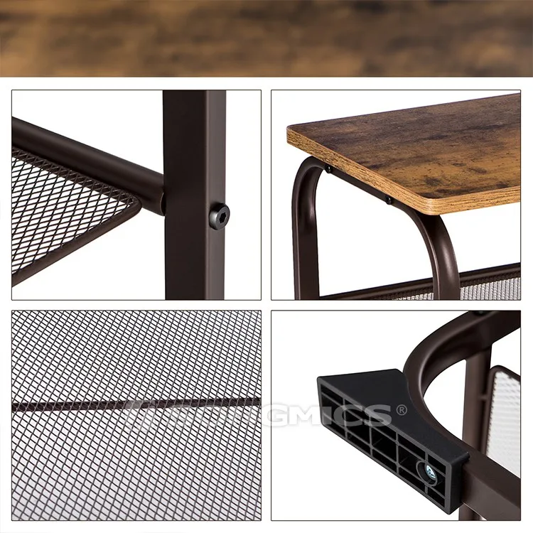 SONGMICS Vintage Shoe Bench Rack, 3-Tier Shoe Storage Shelf for Entryway Hallway, Wood Look Accent Furniture entrance hall bench