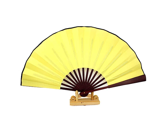 
high quality custom carved bamboo hand fan two side printing silk folding hand fan 