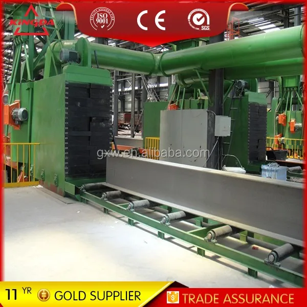 roller pass type shot blasting machine for welding structure steel profile and h-beam