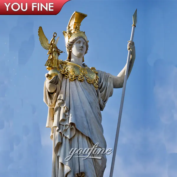 Hand Carved Natural Stone Ancient Greek Marble Mattei Athena Statue