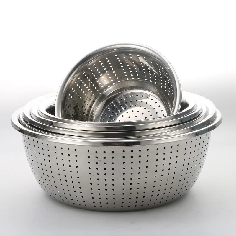
Dinnerware Set Multi-size Stainless Steel Kitchen Accessories Wash Basket 