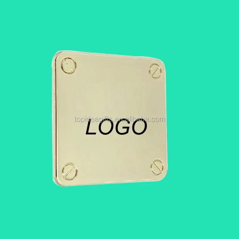 Square Shape Metal Silver Finish Labels Metal Blank Plates Can Engrave Logo