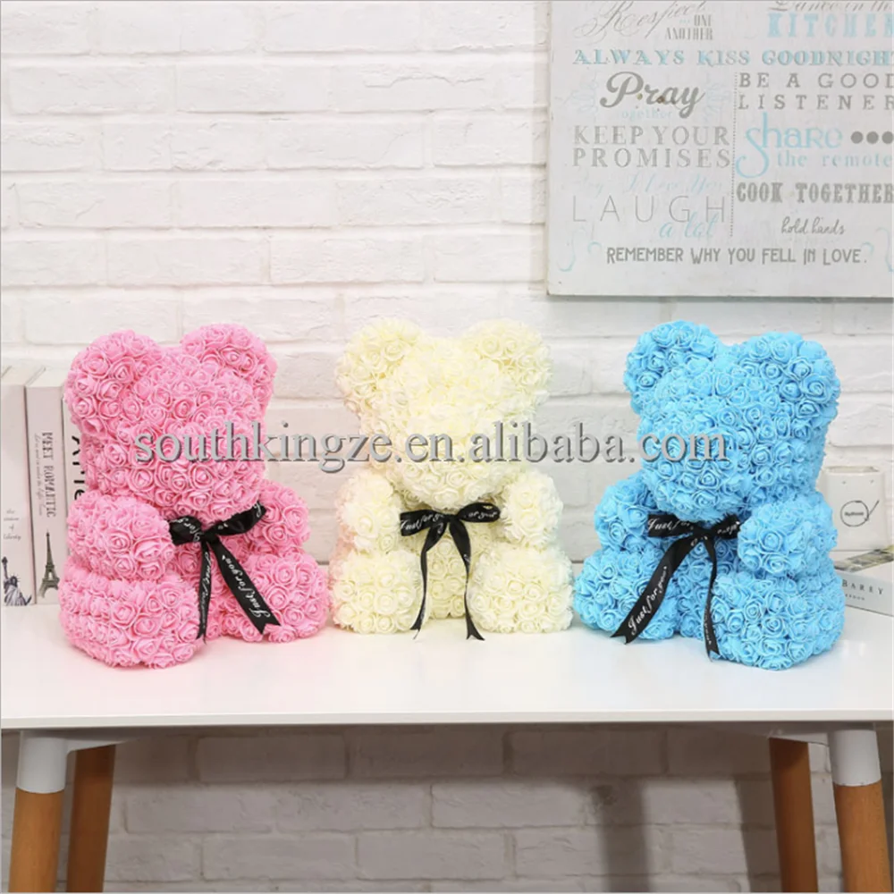 
25cm Artificial Flowers Foam Rose Teddy Bear 9 colors Available Anniversary Best Perfect and Unique Gift 