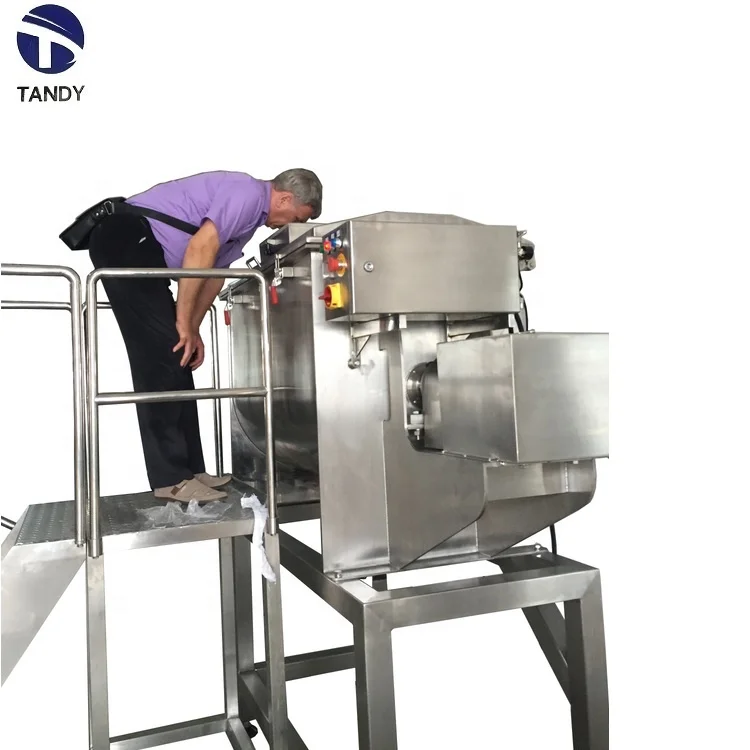 High speed stainless steel chamber washing powder blending ribbon mixer/chemical granule helical blender machine