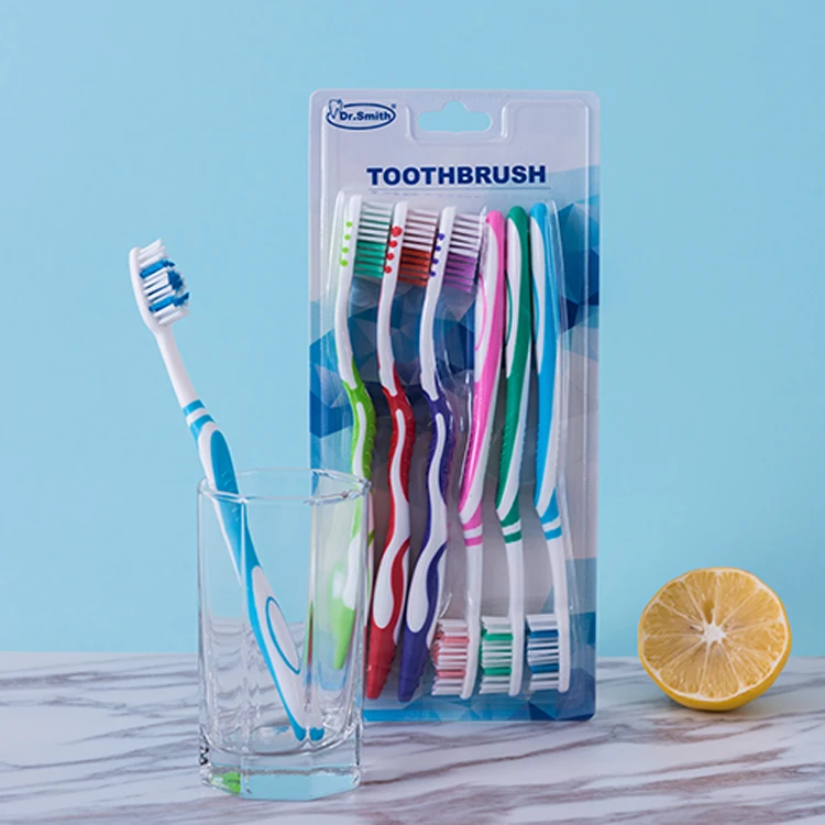 High quality cheap provide customize adult toothbrush 6 pcs pack[