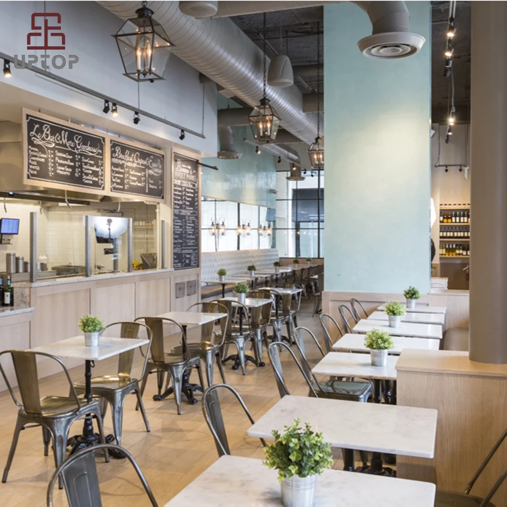 (SP-CS126) Modern interior restaurant design metal furniture dining cafe restaurant table and chairs furniture