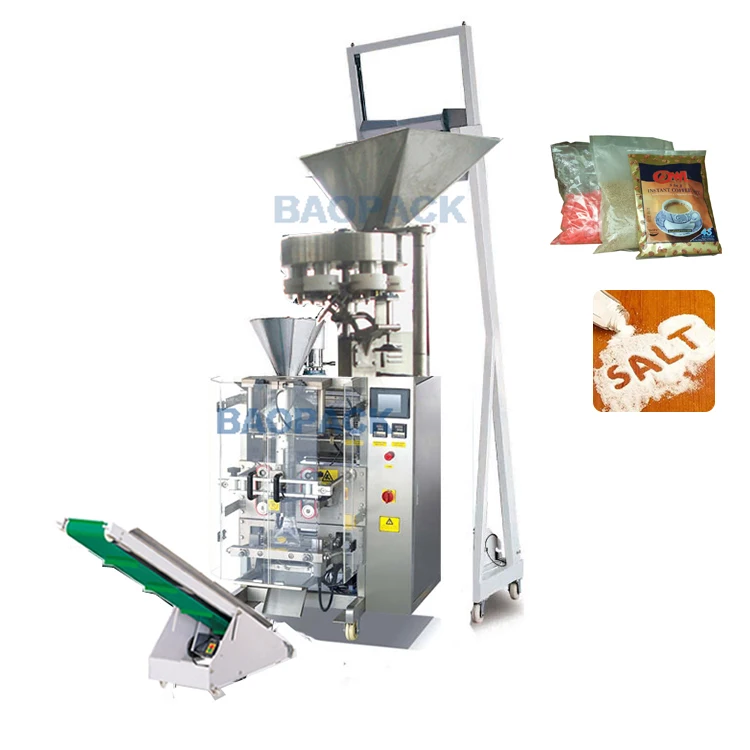 Volumetric Cup Granule Filler Packing Machine pillow pouch bag iodized salt sachet packaging machine