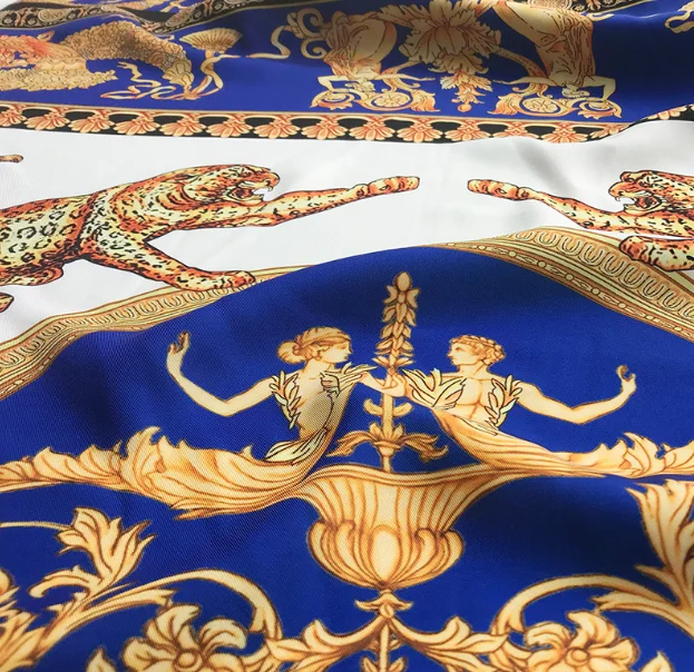
3D Digital Print Africa Designs soft Satin Chiffon Georgette fabric 